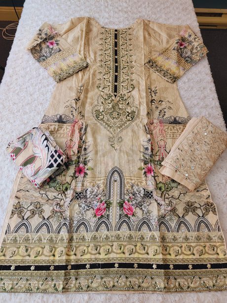 Pakistani Stitched lawn Embroidered Salwar kameez ready to ship