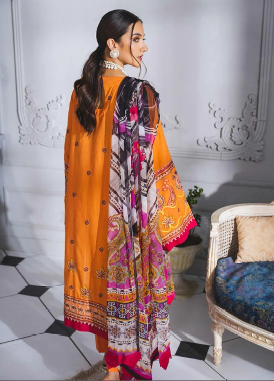 Maryum N Maria Embroidered Lawn Collection  100% Original
