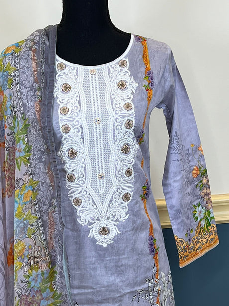 Pakistani Stitched lawn Embroidered Salwar kameez ready to ship