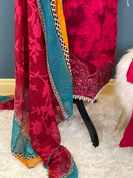 Pakistani Stitched Embroidered lawn Salwar kameez ready to ship