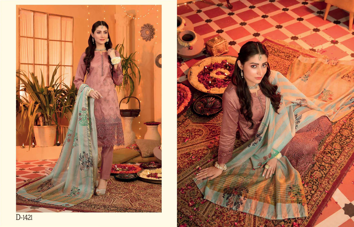 FESTIVE LUXURY By Tawakkal Embroidered Lawn Collection 2021 -100% Original Guaranteed