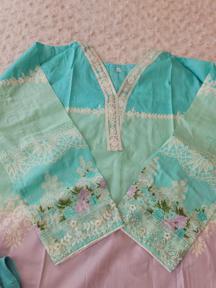 Pakistani Stitched lawn Embroidered Salwar kameez ready to ship