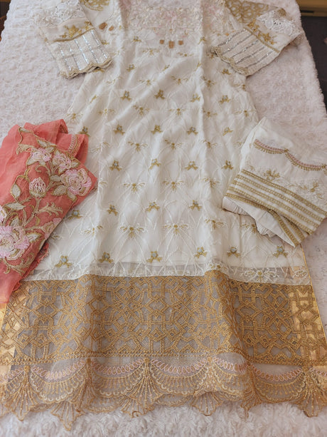 Pakistani Stitched Embroidery Party Wear Dresses Ready To Ship
