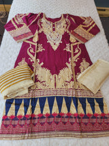 Pakistani Stitched lawn Embroidered Salwar kameez ready to ship