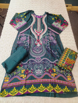 Pakistani linen Embroidered Salwar kameez Ready To Ship