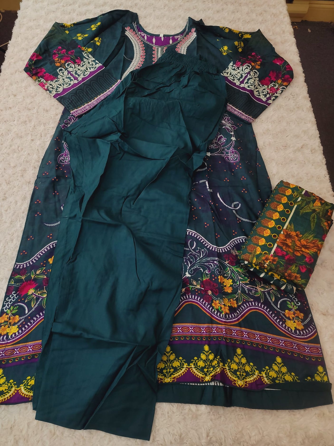 Pakistani linen Embroidered Salwar kameez Ready To Ship