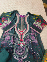 Pakistani linen Embroidered Salwar kameez Ready To Ship