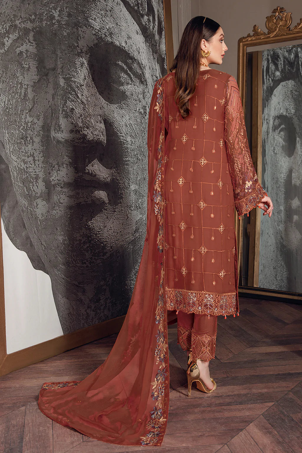 Chevron by Ramsha Luxury Chiffon Embroidered Collection