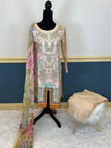 Pakistani lawn stitched  Embroidered Suit Ready To Ship