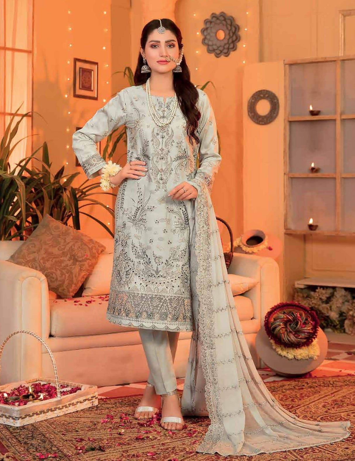 Festive Luxury by Tawakkal Embroidered Lawn Collection 100% Original