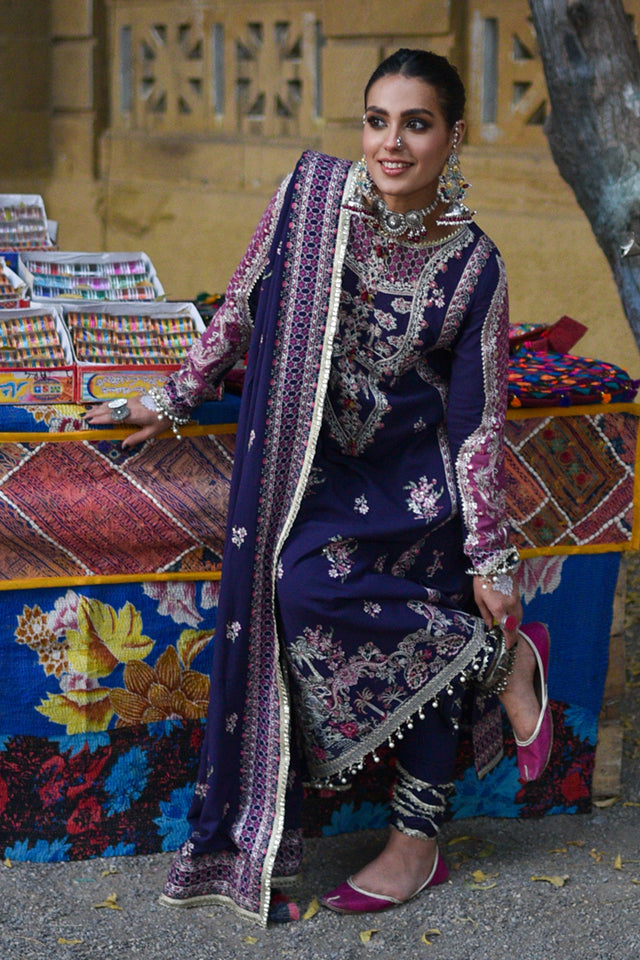 Qalamkar Kashaf Luxury Embroidered Shawl Collection 2022 - 100% Original