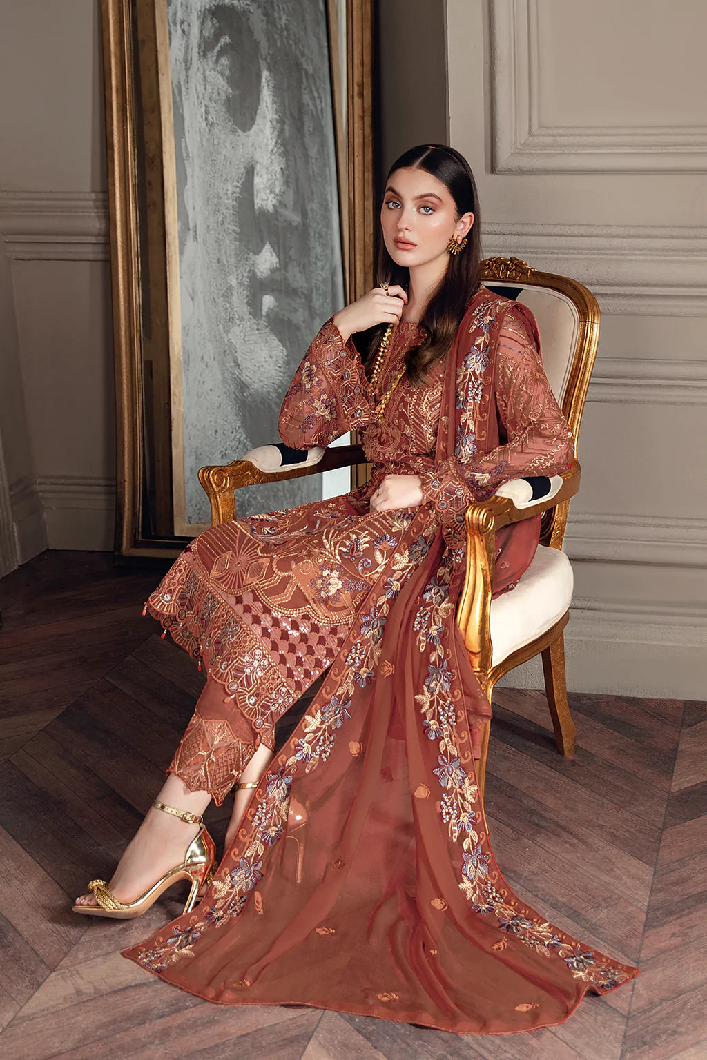 Chevron by Ramsha Luxury Chiffon Embroidered Collection