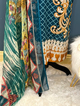 Indian Cotton Stitched Embroidery Suit Ready To Ship