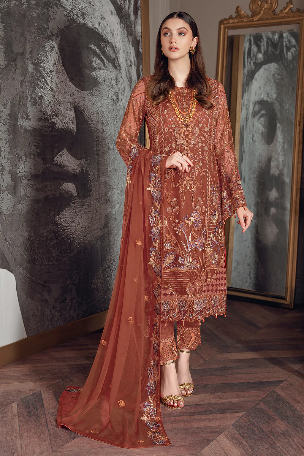 Chevron by Ramsha Luxury Chiffon Embroidered Collection