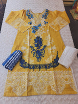 Pakistani Stitched lawn Embroidered Salwar kameez ready to ship