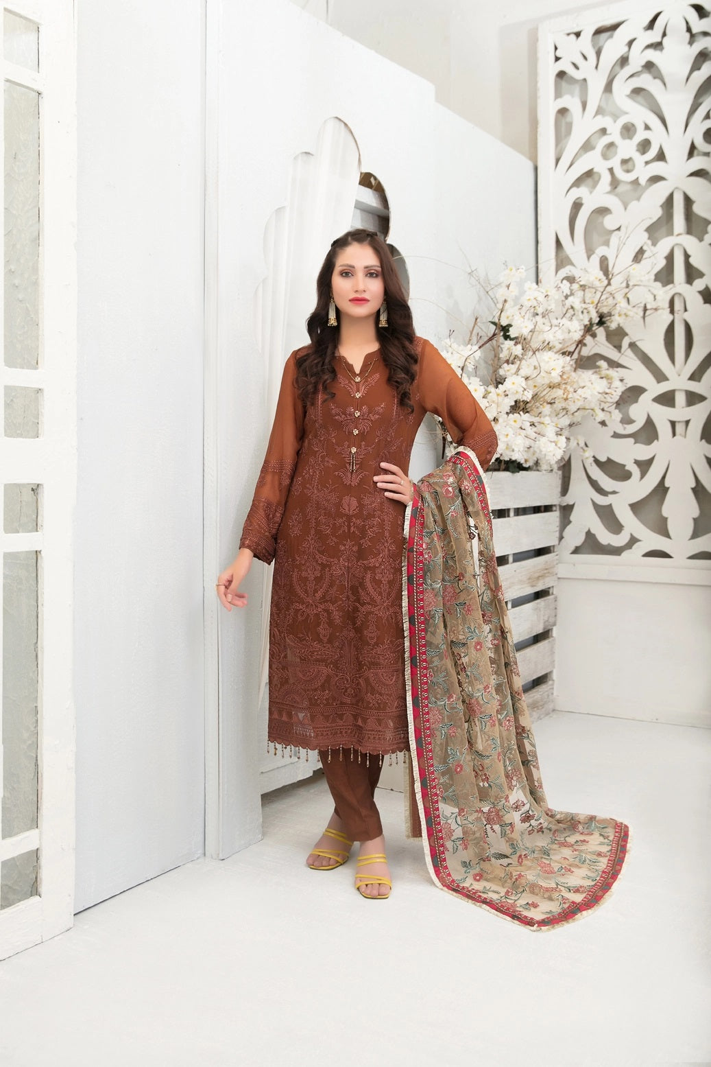 Gulrukh by Tawakkal Chiffon Embroidered Collection–  100% Original Guaranteed