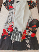 Indian Cotton Stitched Embroidery Suit Ready To Ship
