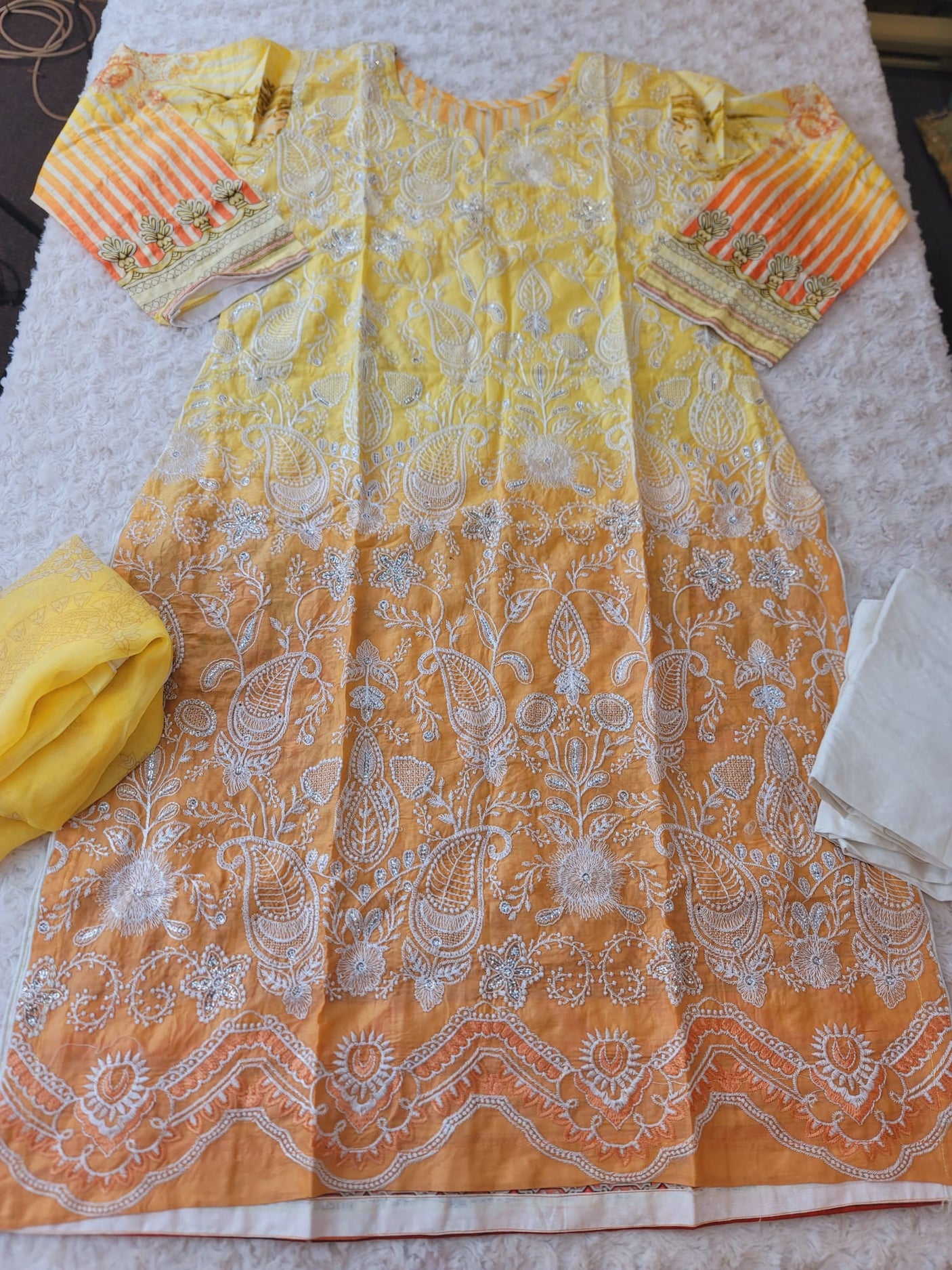 Pakistani Stitched lawn Embroidered Salwar kameez ready to ship