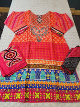 Pakistani linen Embroidered Salwar kameez Ready To Ship