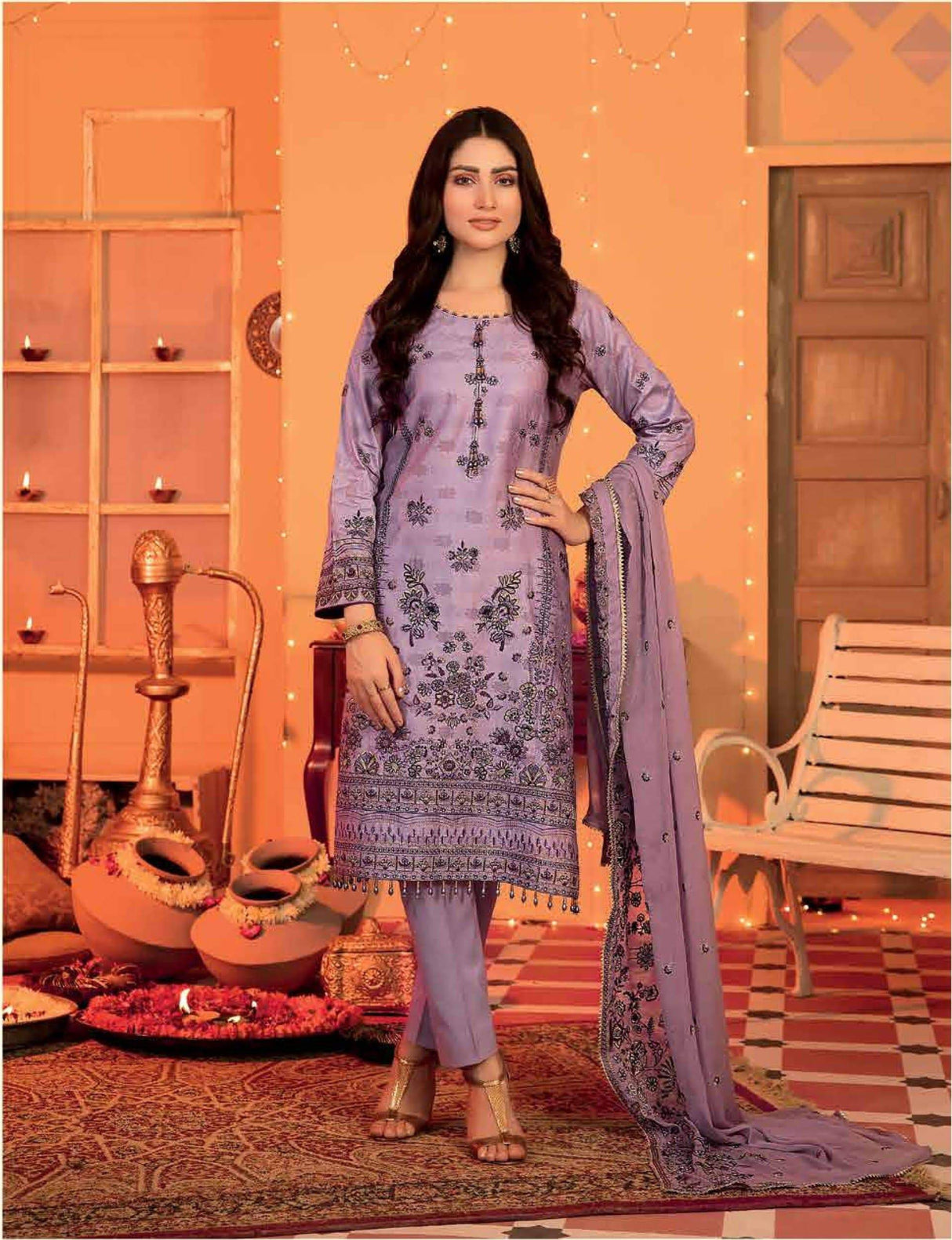 Festive Luxury by Tawakkal Embroidered Lawn Collection 2021 -100% Original Guaranteed