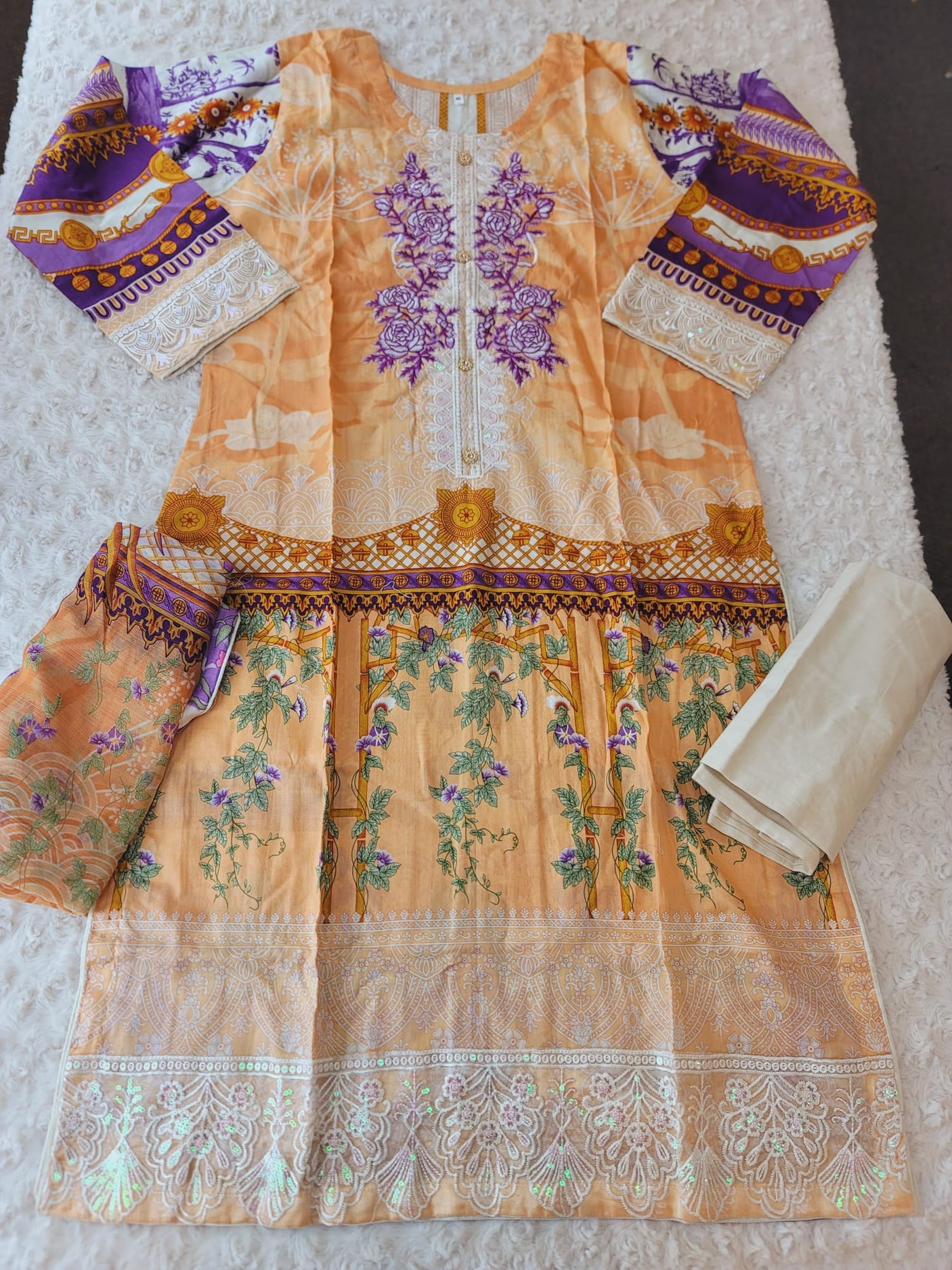 Pakistani Stitched lawn Embroidered Salwar kameez ready to ship