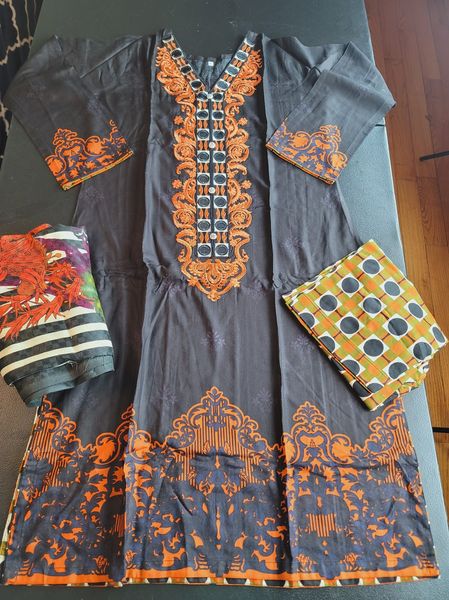 Pakistani Linen Embroidered Salwar kameez Ready To Ship