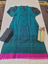 Indian Cotton Stitched Embroidery Suit Ready To Ship