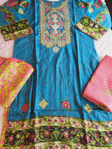 Pakistani Linen Embroidered Salwar kameez Ready To Ship