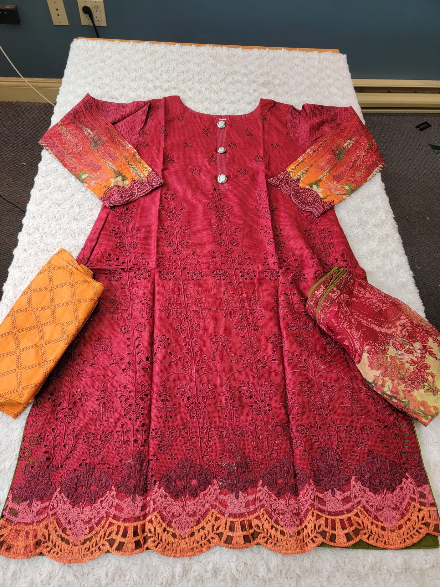 Pakistani Stitched Embroidery Lawn Suit Ready To Ship