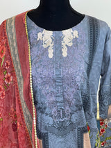 Pakistani Stitched lawn Embroidered Salwar kameez ready to ship