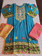Pakistani Linen Embroidered Salwar kameez Ready To Ship