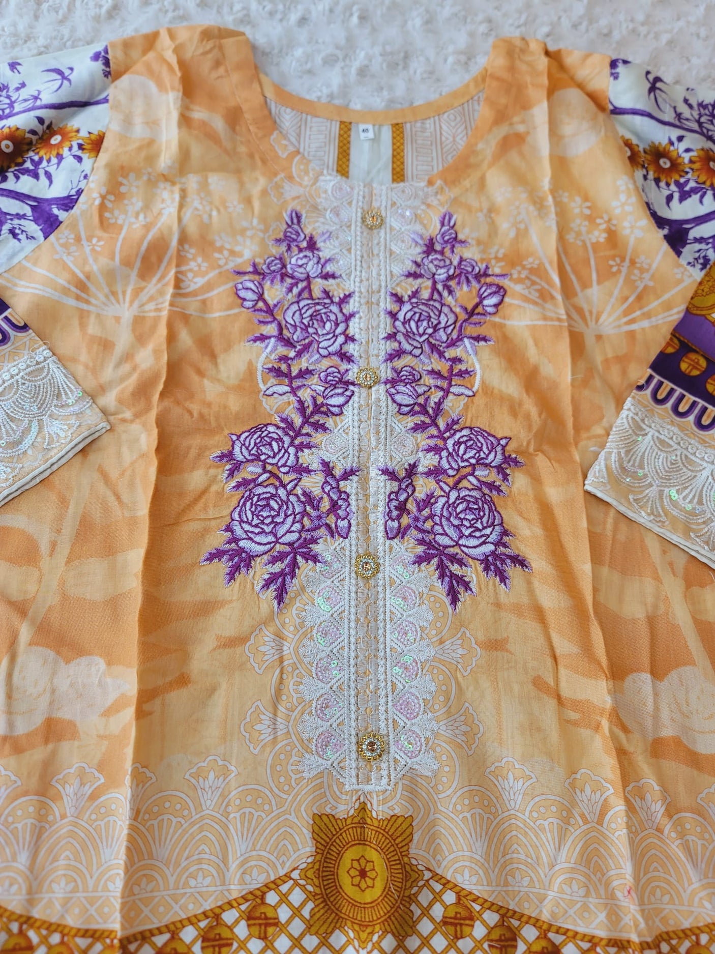 Pakistani Stitched lawn Embroidered Salwar kameez ready to ship