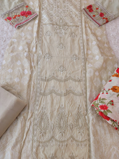 Indian Cotton Stitched Embroidery Suit Ready To Ship