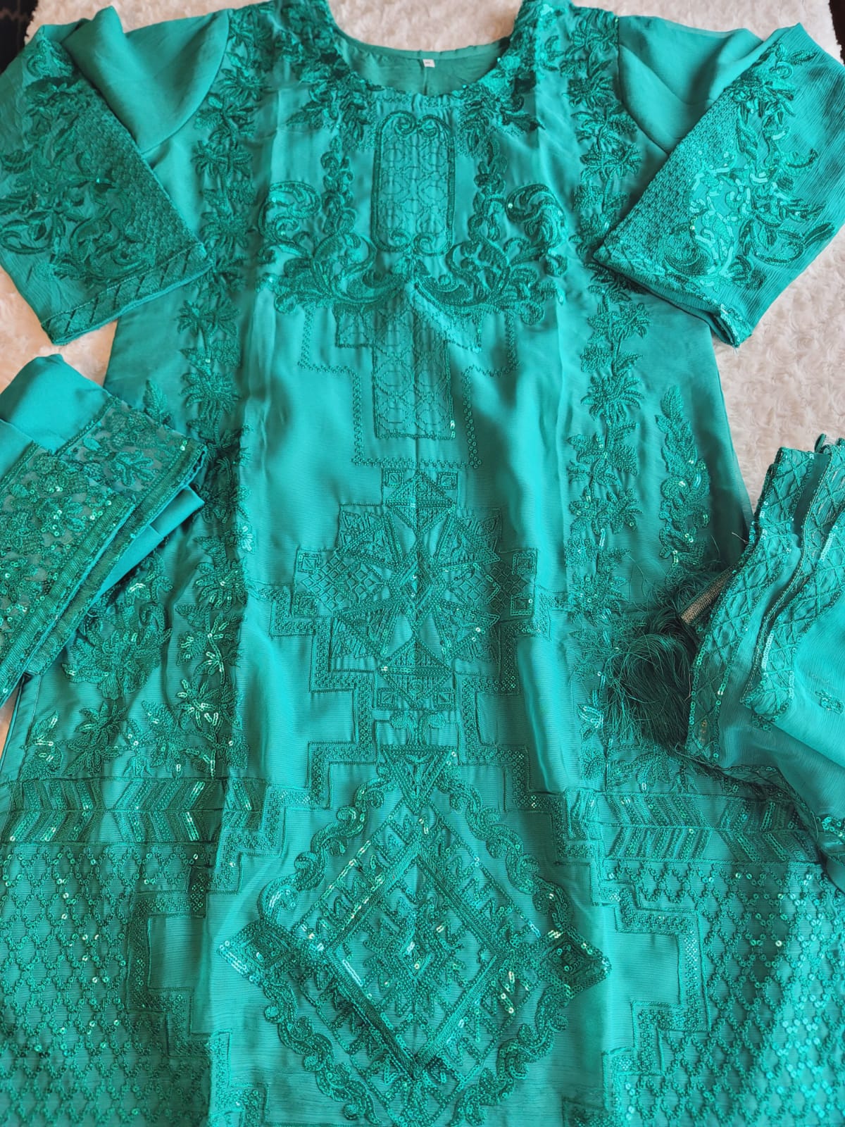 Pakistani Stitched Embroidery Party Wear Dresses Ready To Ship