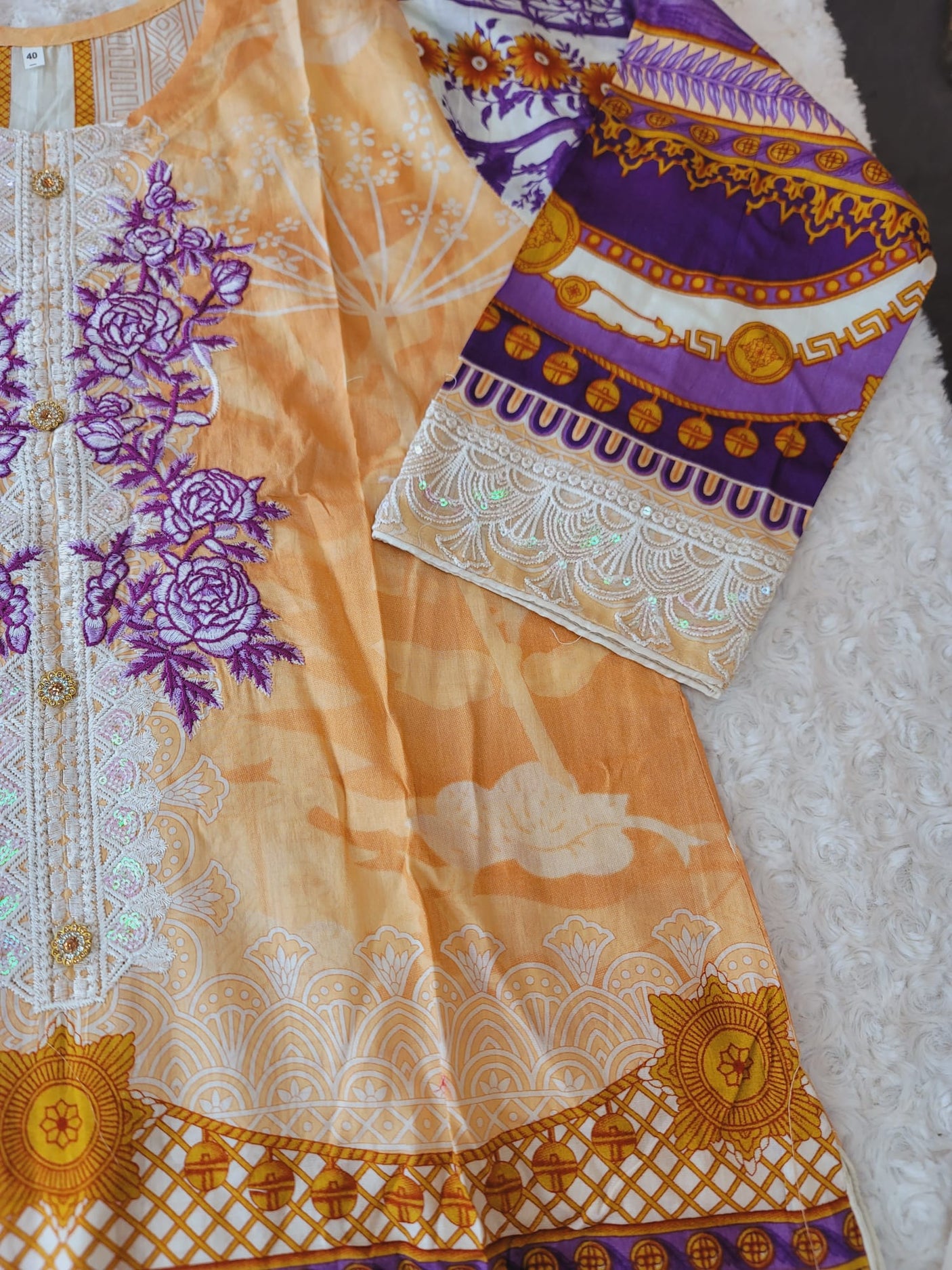 Pakistani Stitched lawn Embroidered Salwar kameez ready to ship