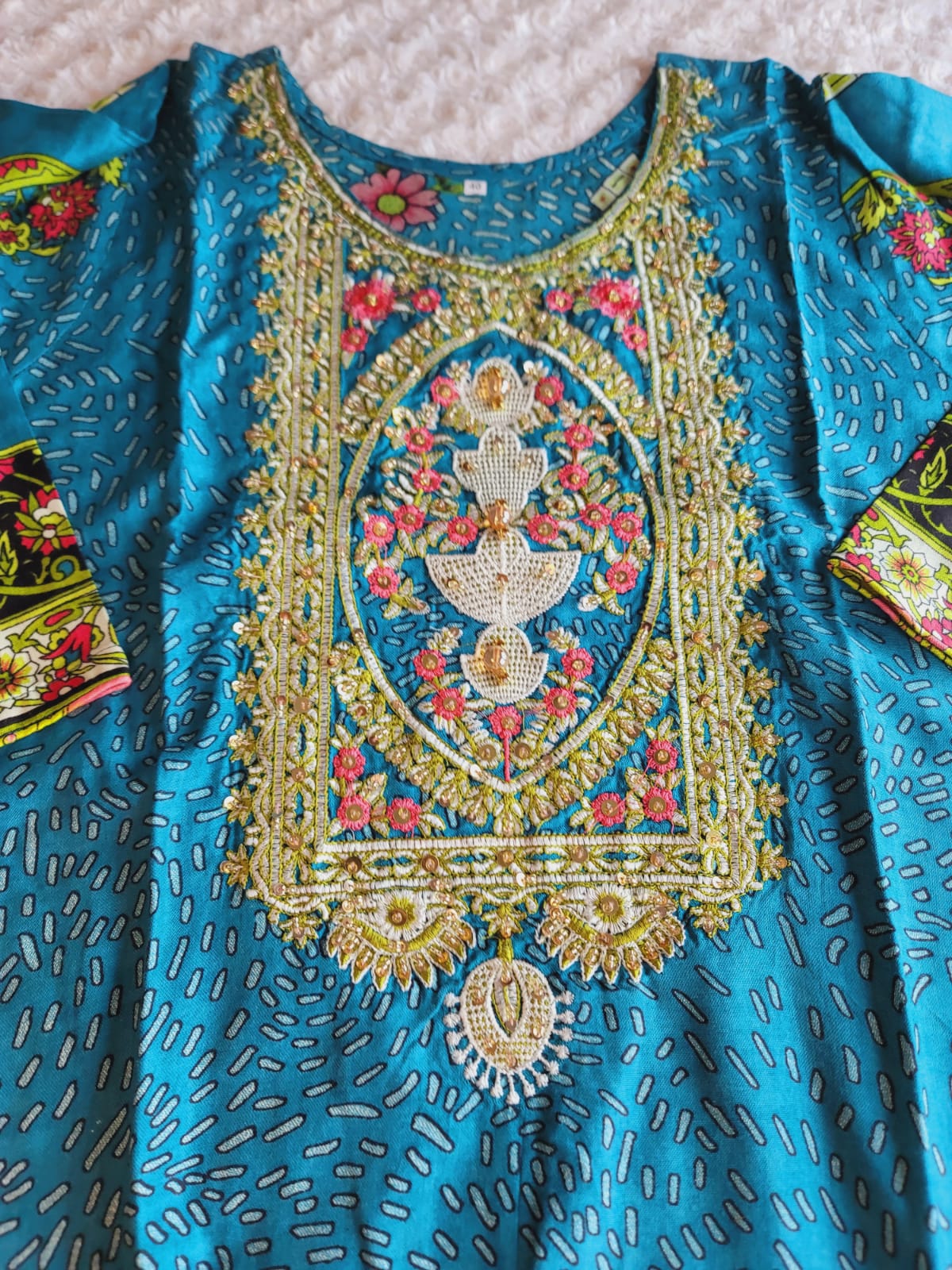 Pakistani Linen Embroidered Salwar kameez Ready To Ship