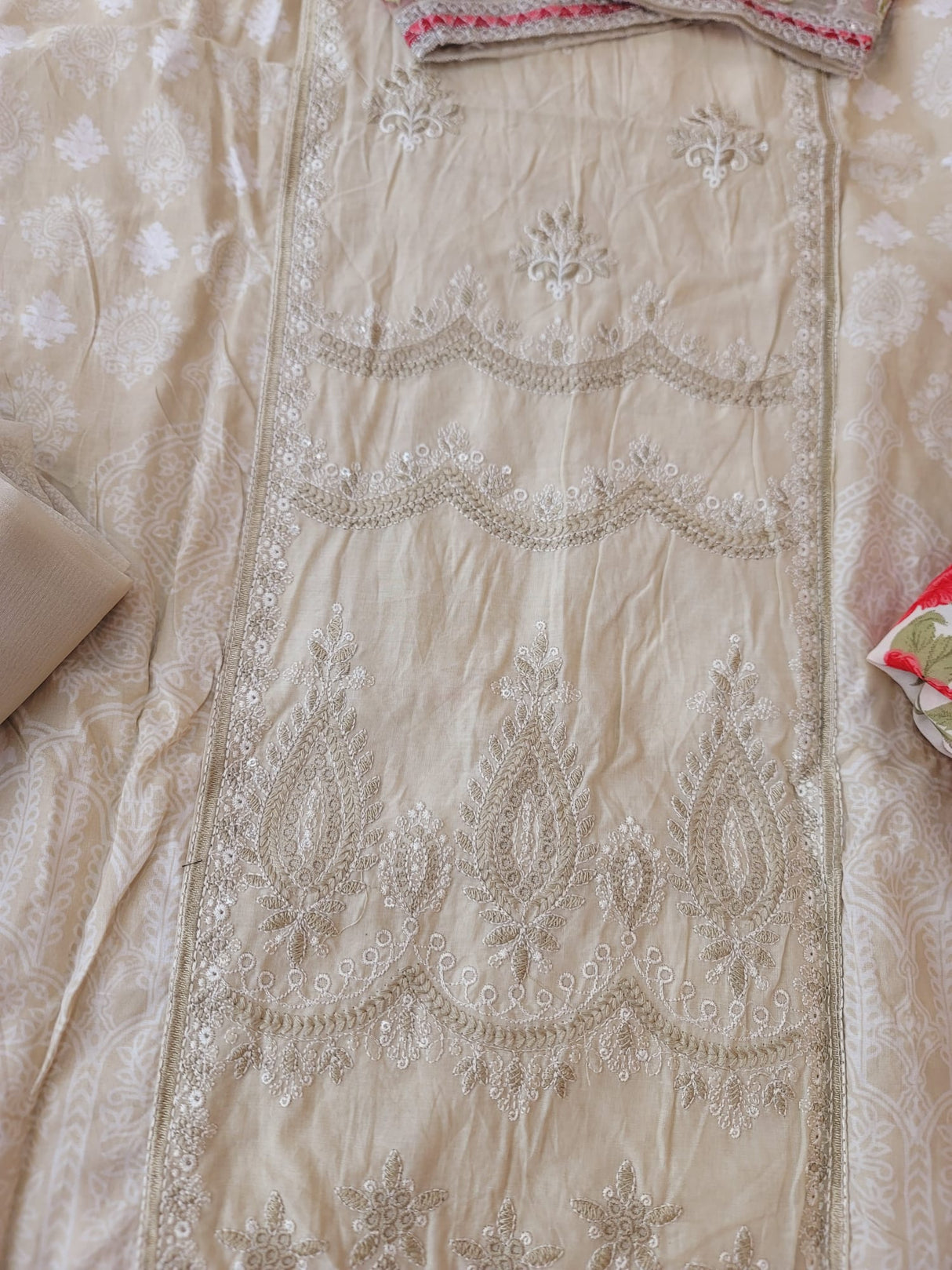 Indian Cotton Stitched Embroidery Suit Ready To Ship