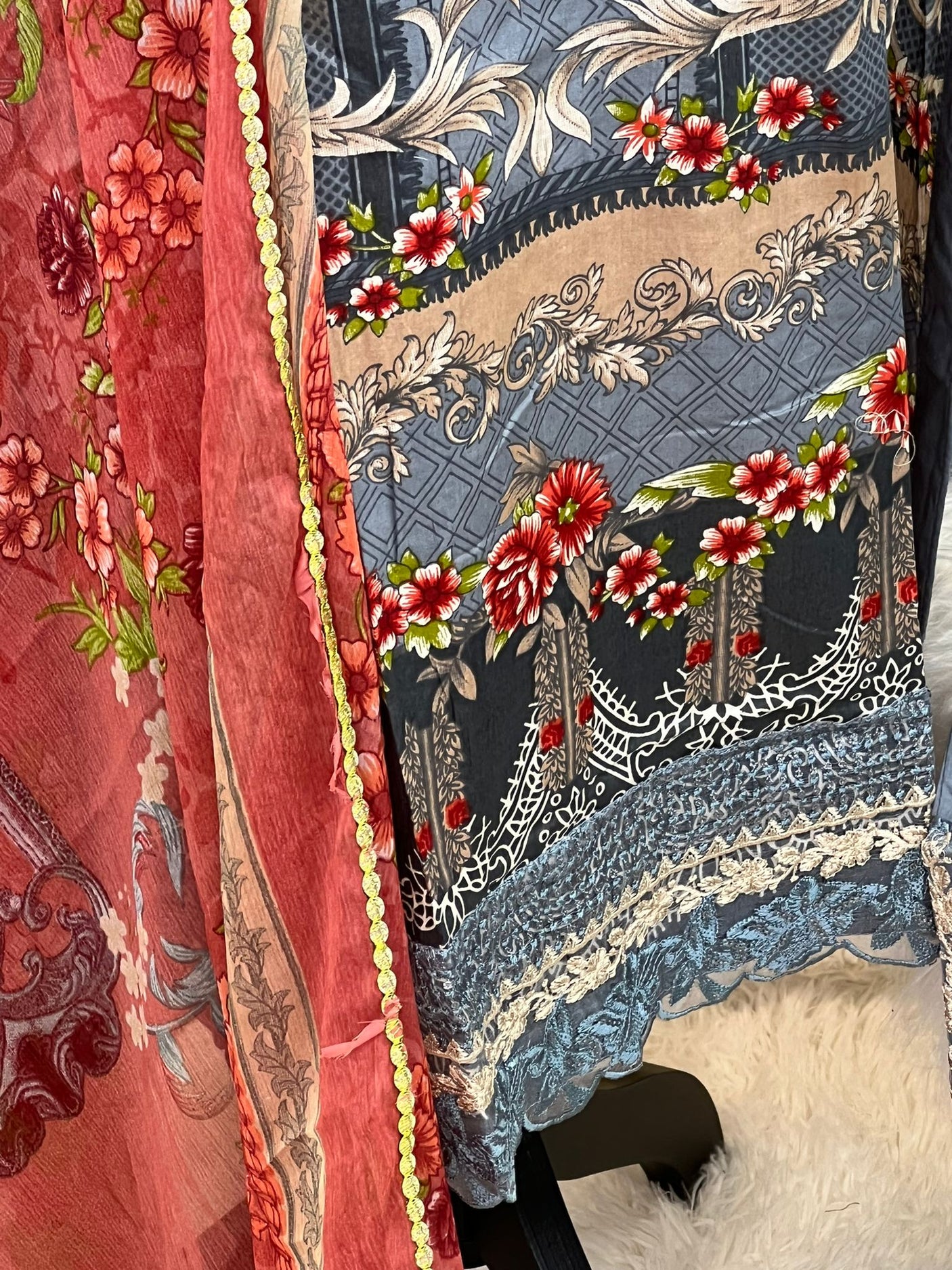 Pakistani Stitched lawn Embroidered Salwar kameez ready to ship