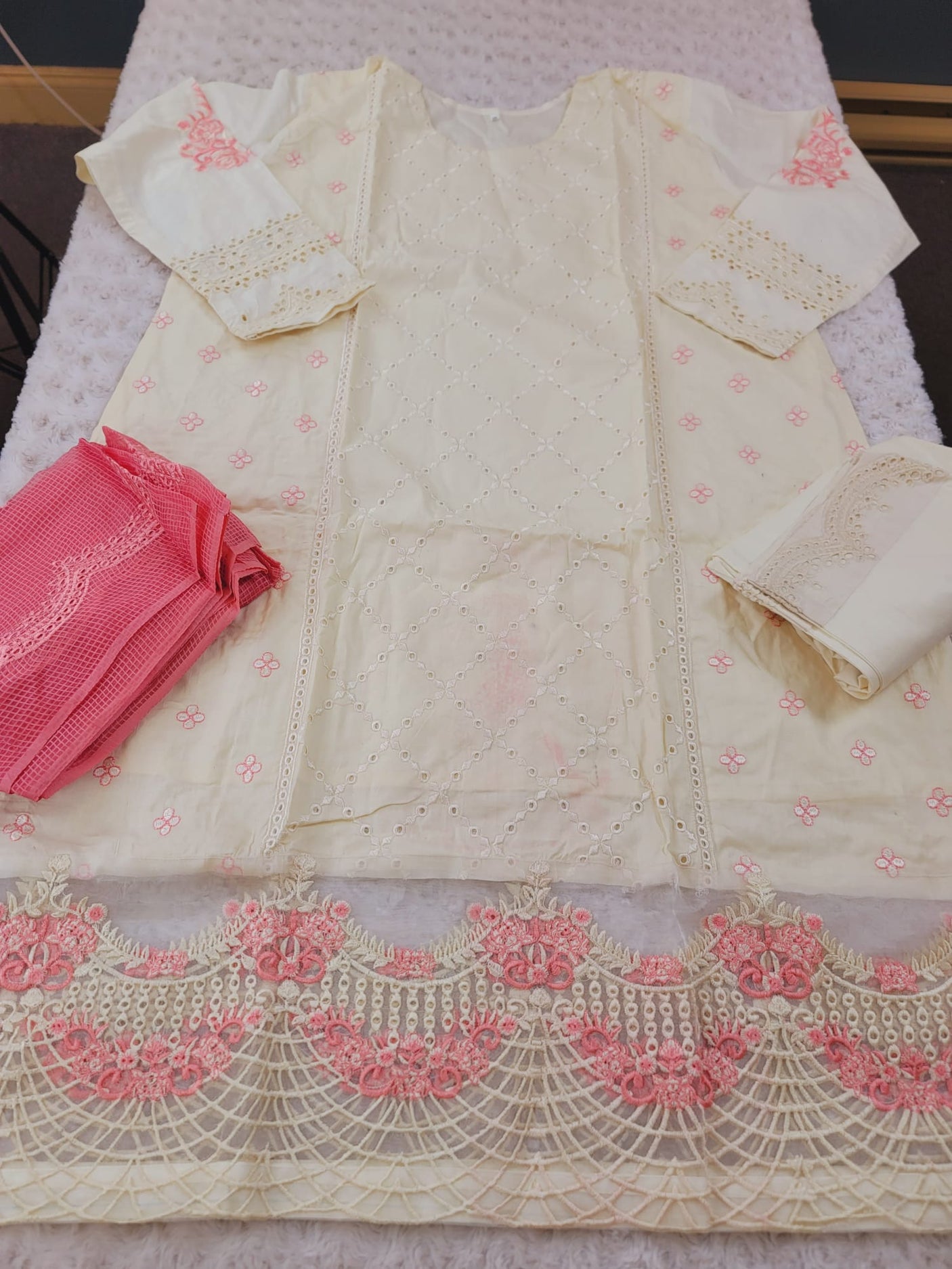 Pakistani Stitched Embroidery Lawn Suit Ready To Ship