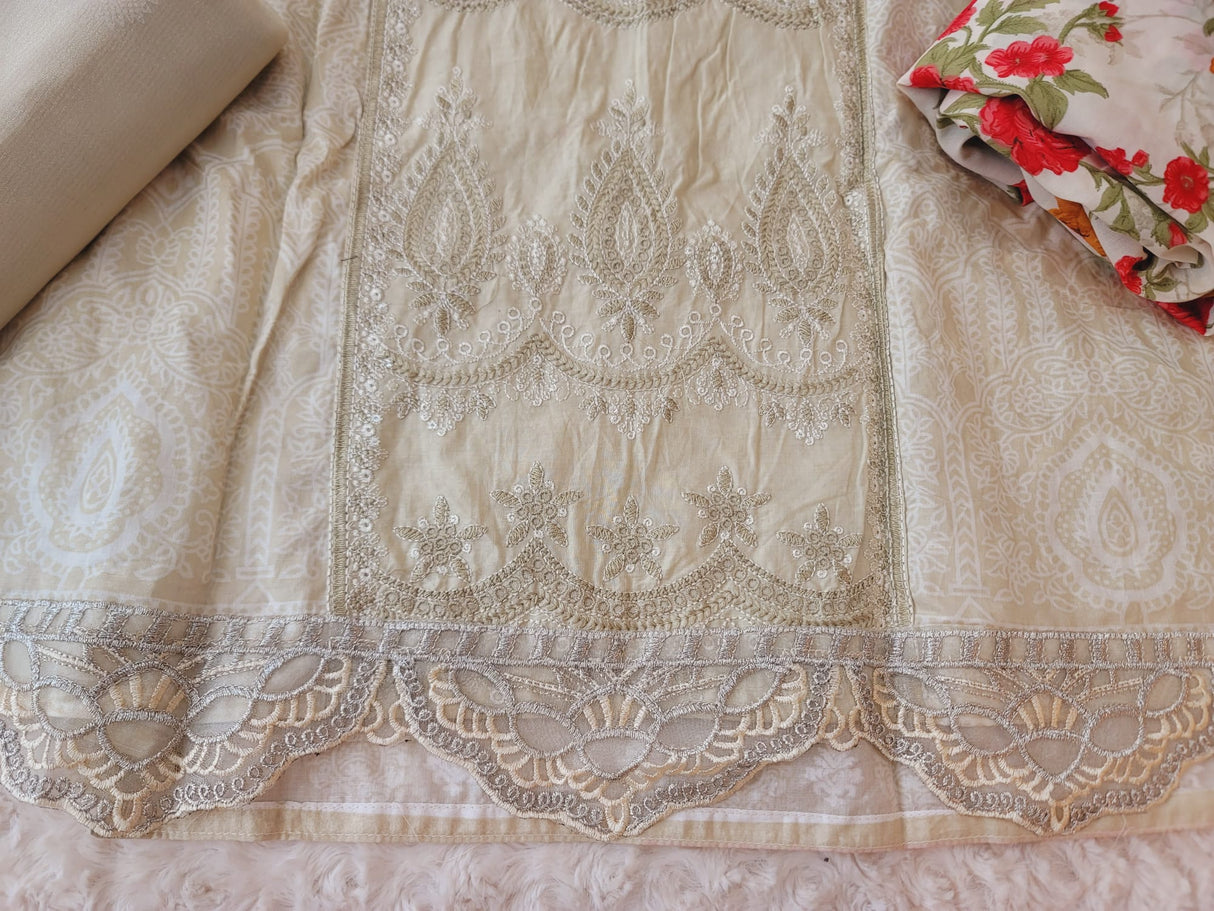 Indian Cotton Stitched Embroidery Suit Ready To Ship