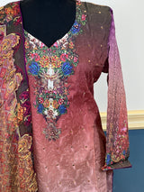 Pakistani Stitched lawn Embroidered Salwar kameez ready to ship