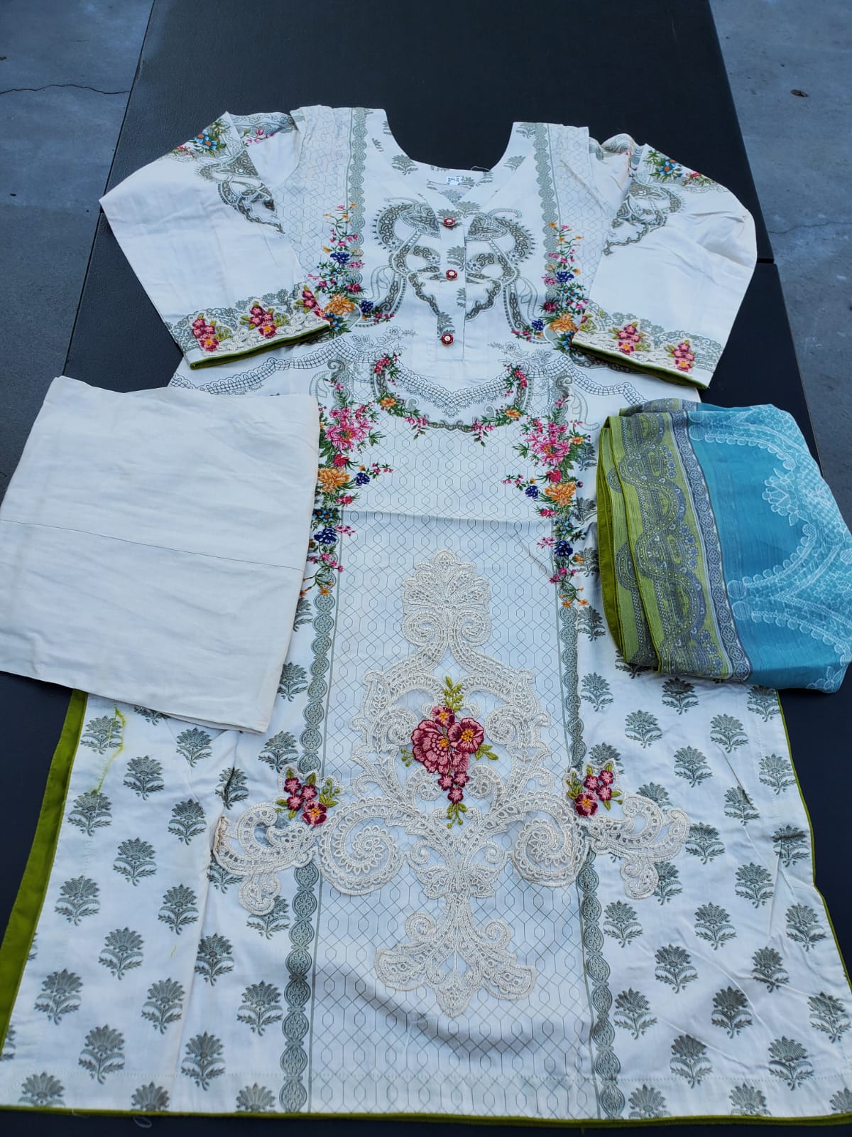 Pakistani Stitched Embroidery Lawn Suit Ready To Ship