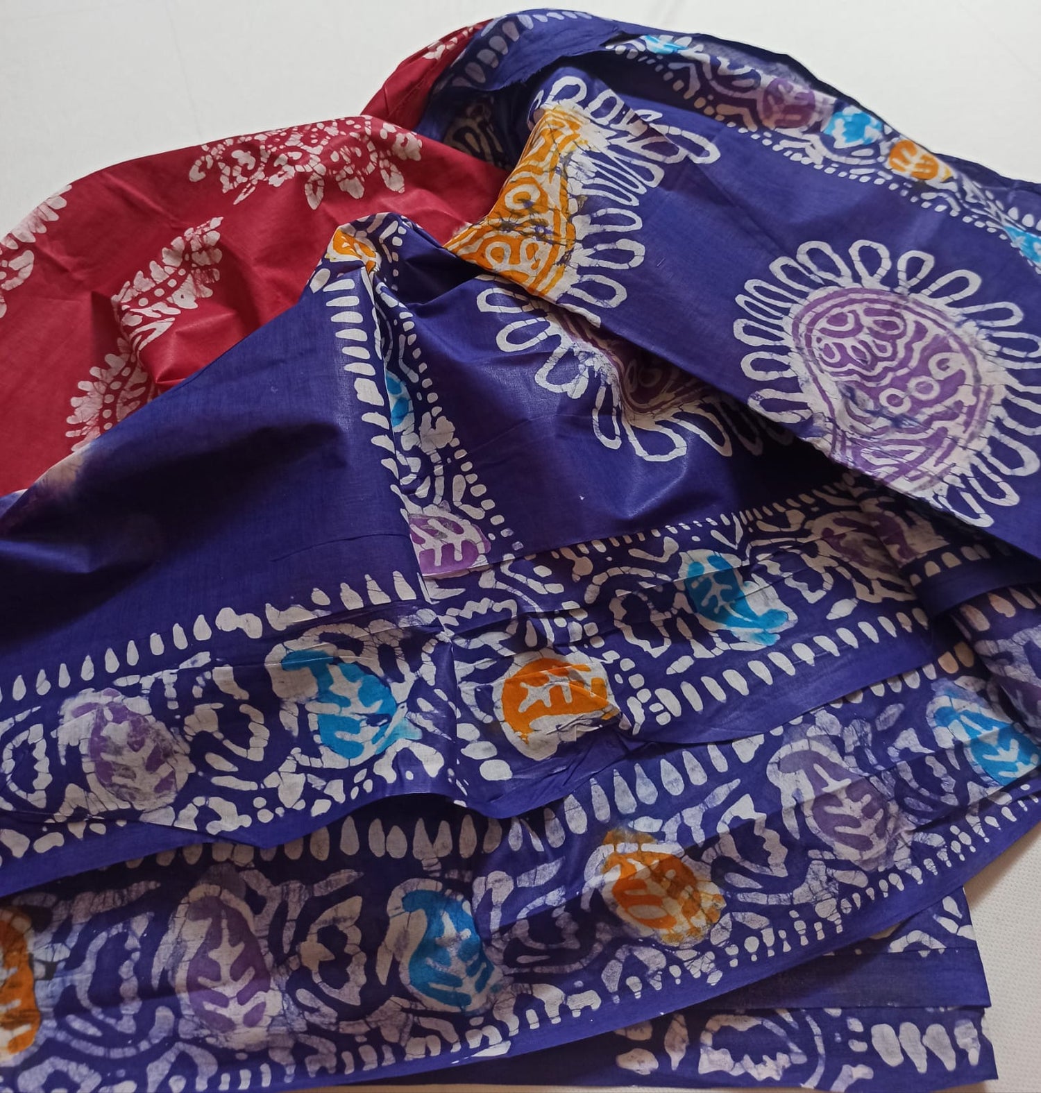 Cotton batik saree with stiched blouse