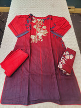 Pakistani linen Embroidered Salwar kameez Ready To Ship