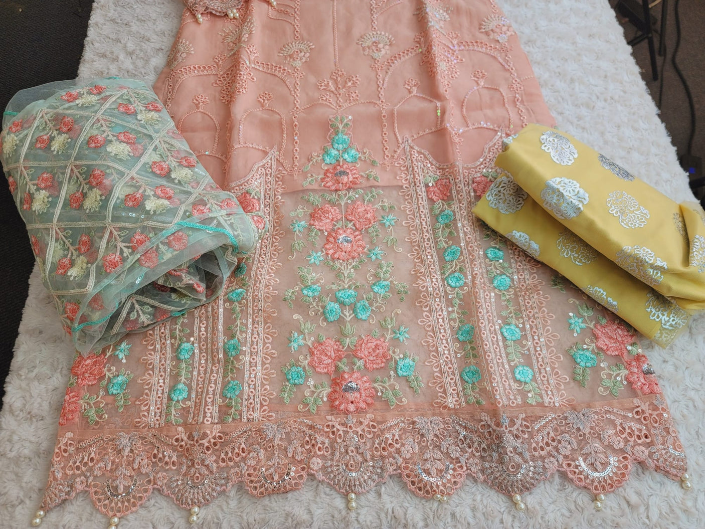 Pakistani Stitched Embroidery Party Wear Dresses Ready To Ship