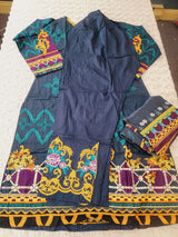 Pakistani linen Embroidered Salwar kameez Ready To Ship