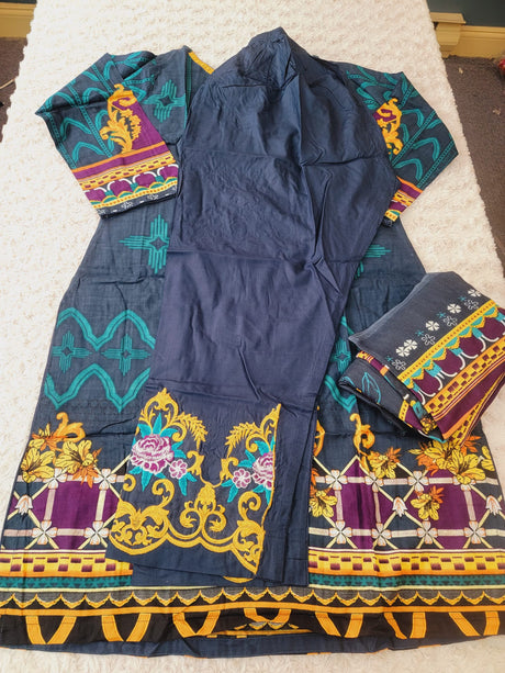 Pakistani linen Embroidered Salwar kameez Ready To Ship