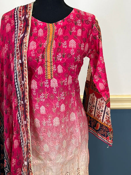 Pakistani Stitched lawn Embroidered Salwar kameez ready to ship