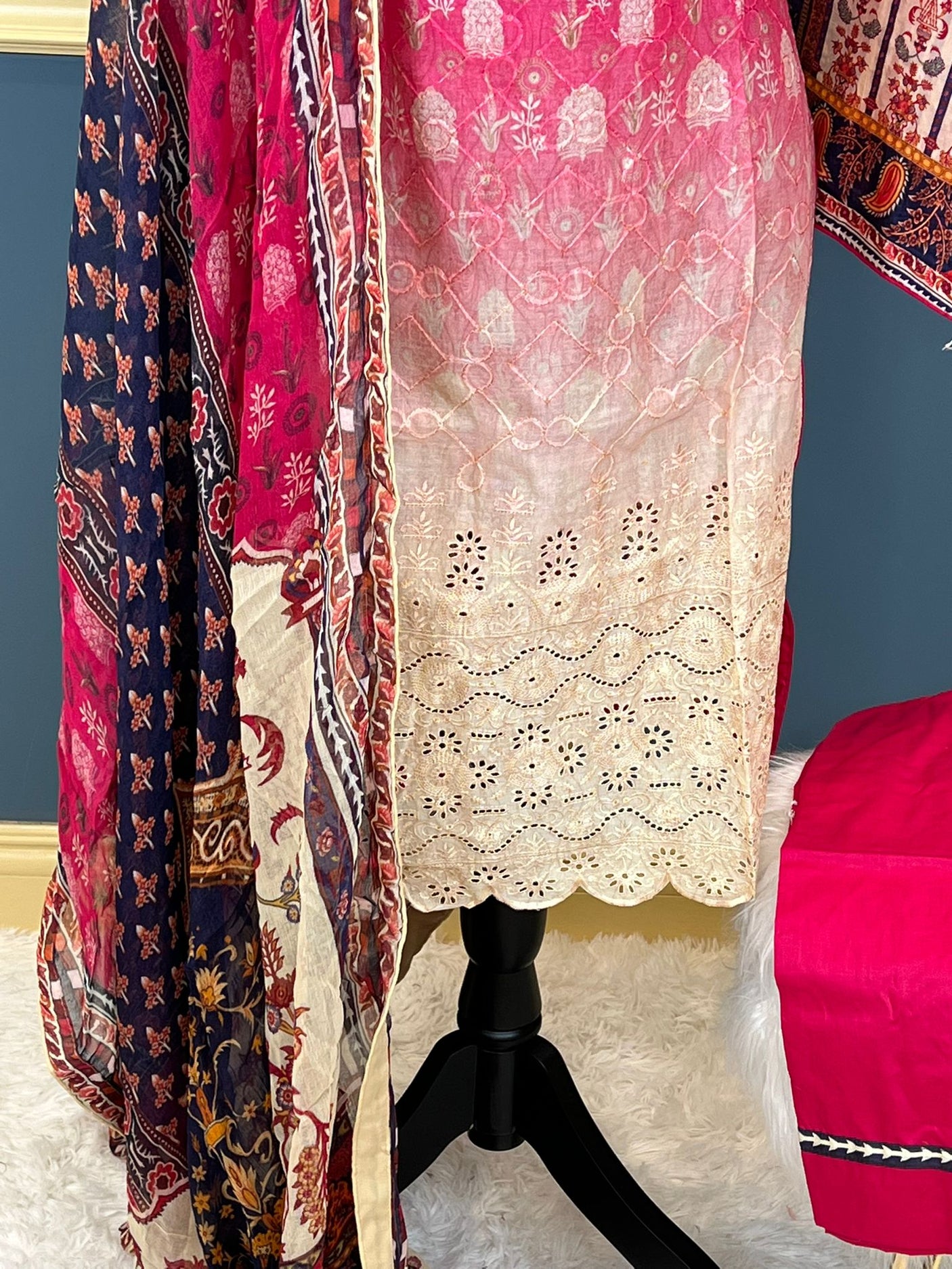 Pakistani Stitched lawn Embroidered Salwar kameez ready to ship