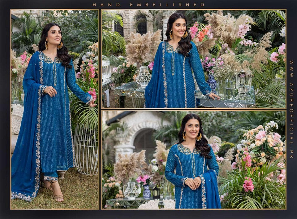 Azure luxury chiffon collection Collection 100% Original